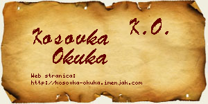 Kosovka Okuka vizit kartica